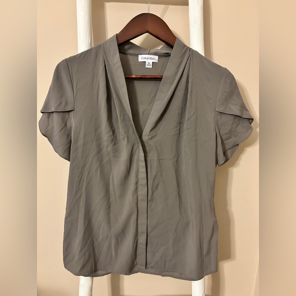 Calvin Klein Taupe Short Sleeve Top